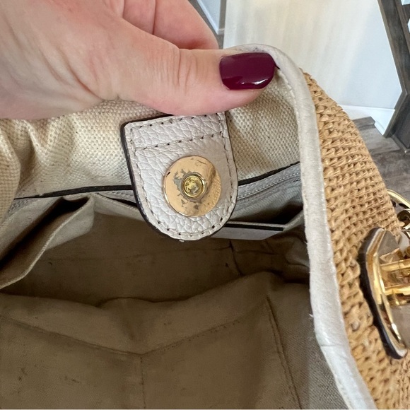 Michael Kors Straw Raffia Shoulder Bag with Gold Handles - Picture 10 of 16